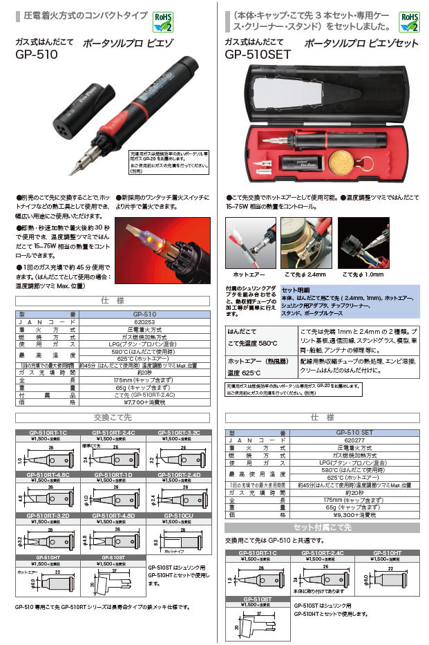 よいしな / 替こて先 GP-510用 太洋電機産業㈱ GOOT